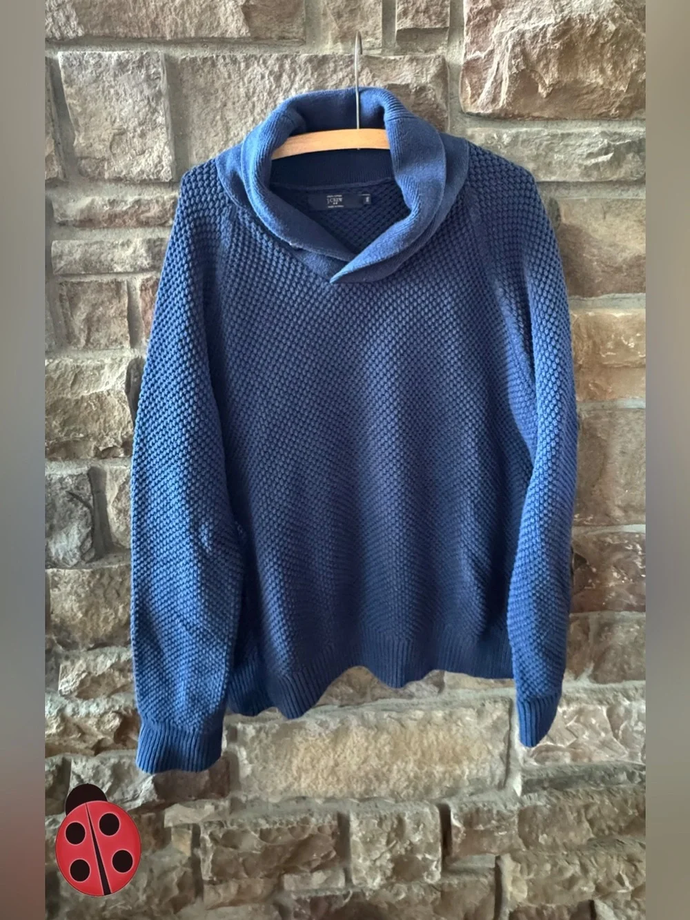 J Crew Men's Shawl Collar Knit Sweater - Navy